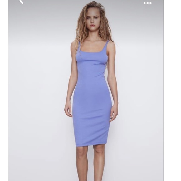 Zara Dresses & Skirts - NWOT ZARA Lilac Lavender Purple STRETCH MIDI TANK DRESS 5644/435/439 Small